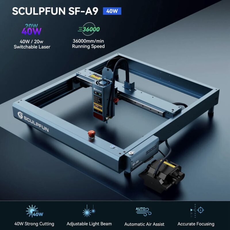 SCULPFUN SF-A9 40W lasergraveerija ja lõikamismasin