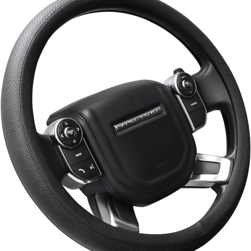 Auto roolikate, mikrofiiber nahast, must 37-39cm