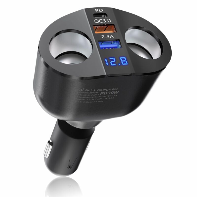 Autolaadija ja jagaja voltmeetriga 12V/24V