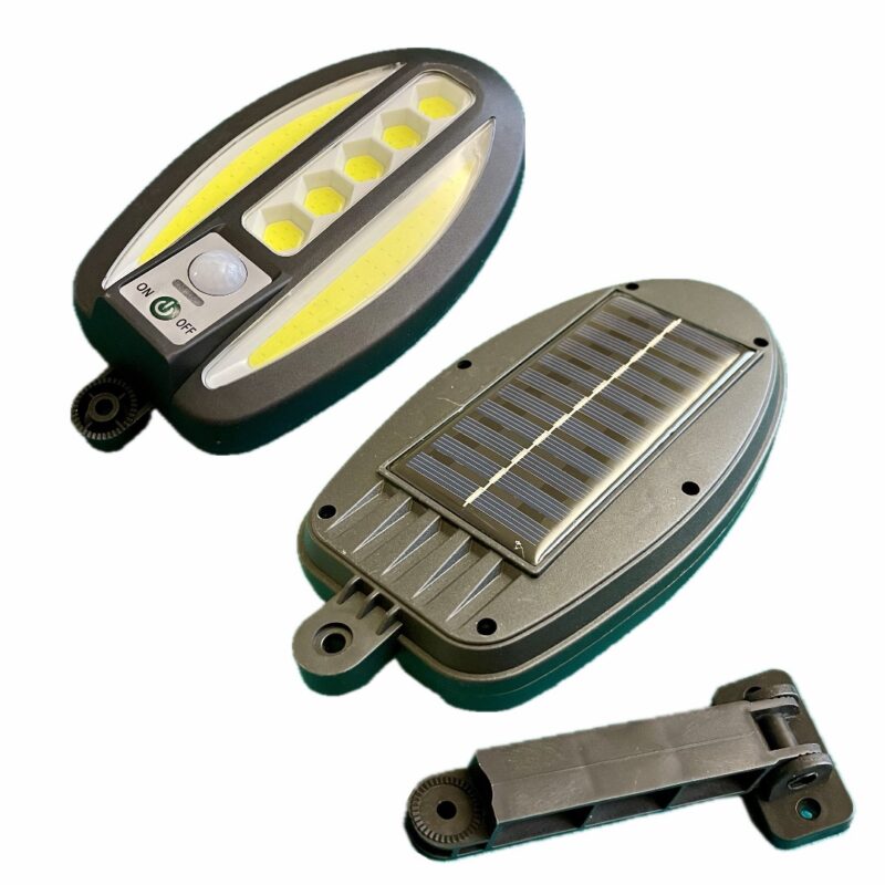 Päikesepaneeliga LED õuevalgusti liikumis- ja hämaraanduriga