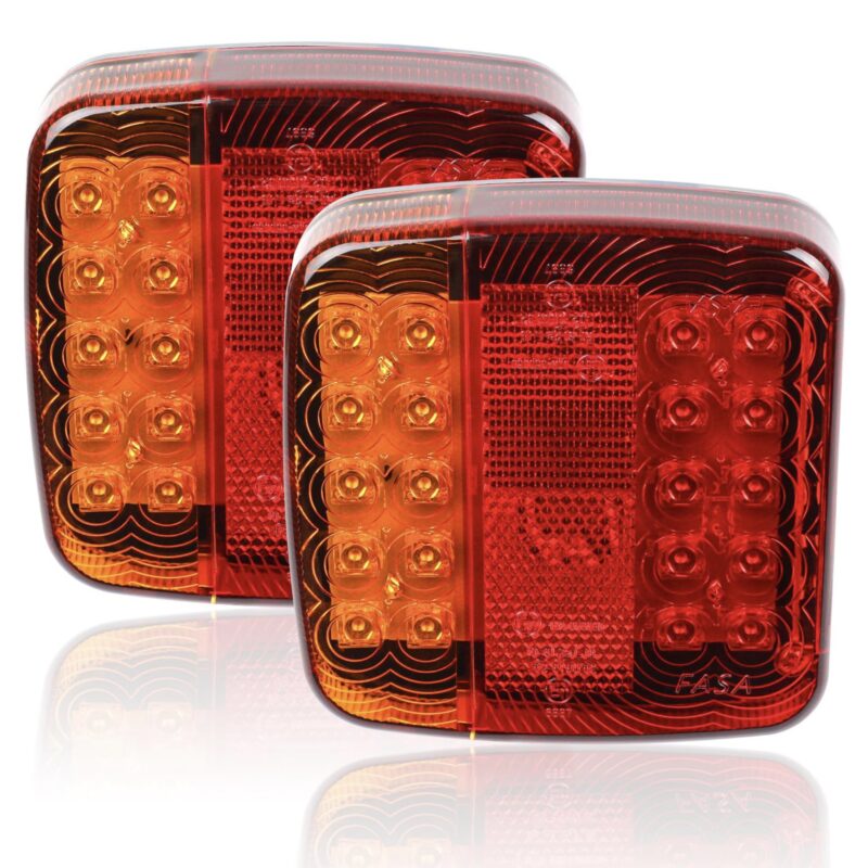 Haagise / käru 12V LED tagatuled 2 tk. 10 x 10cm