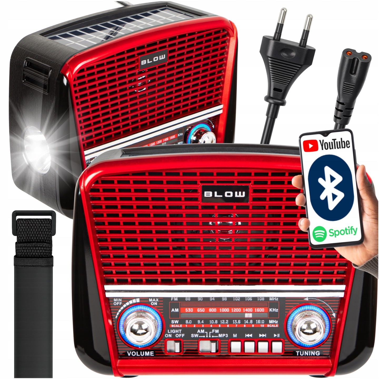 Kaasaskantav raadio / bluetooth kõlar / taskulamp