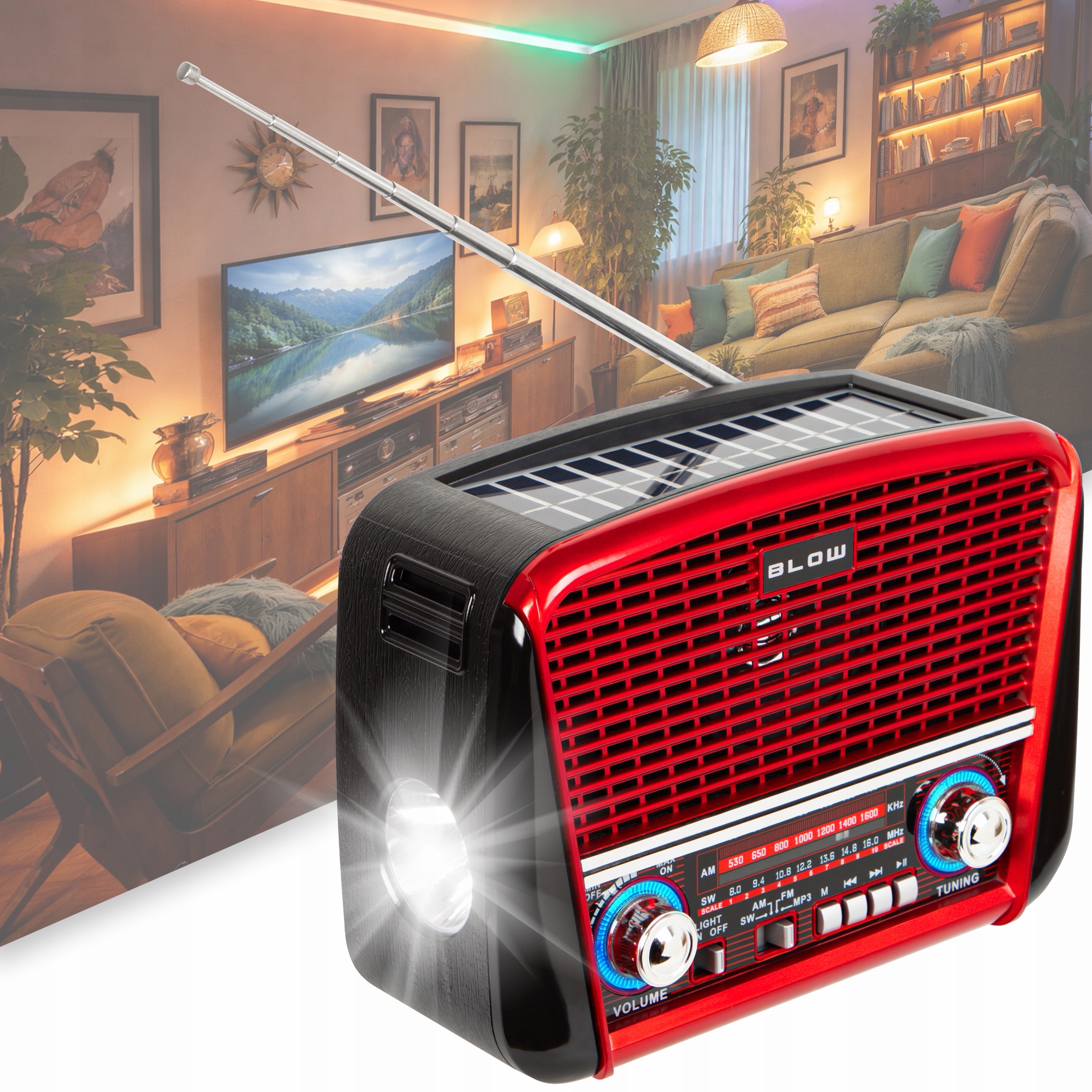 Kaasaskantav raadio / bluetooth kõlar / taskulamp - Image 8