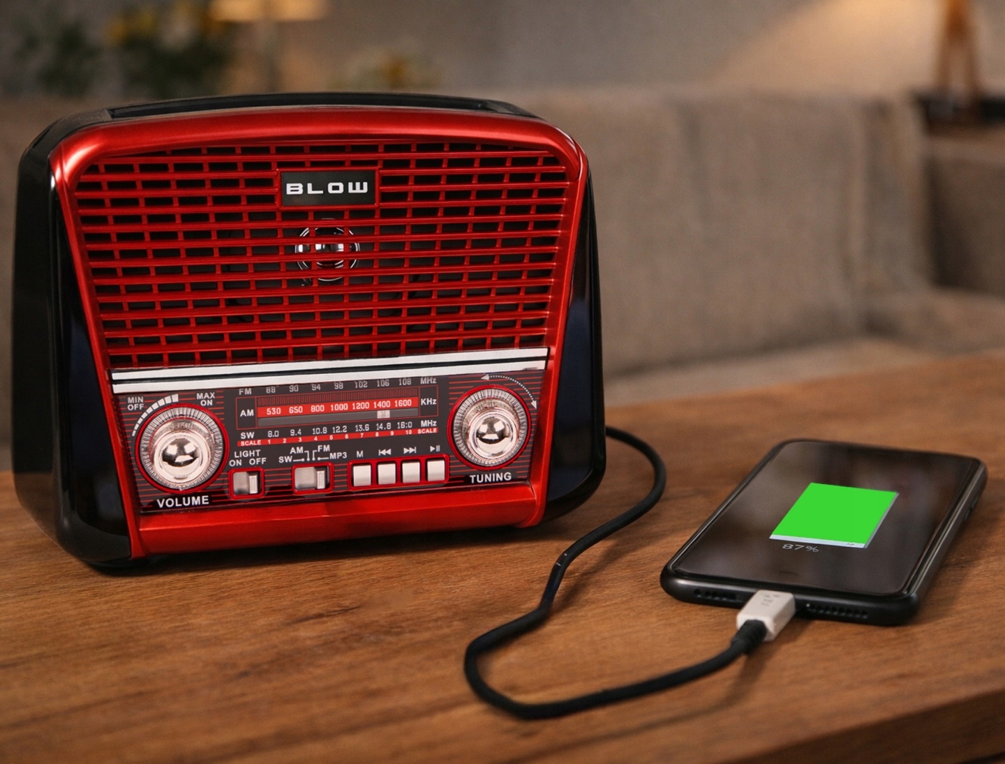 Kaasaskantav raadio / bluetooth kõlar / taskulamp - Image 6